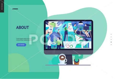 Business series - about company, office life web template Stock Illustration