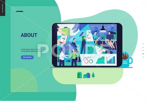 Business series - about company, office life web template Stock Illustration