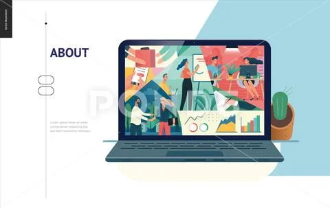 Business series - about company, office life web template Stock Illustration