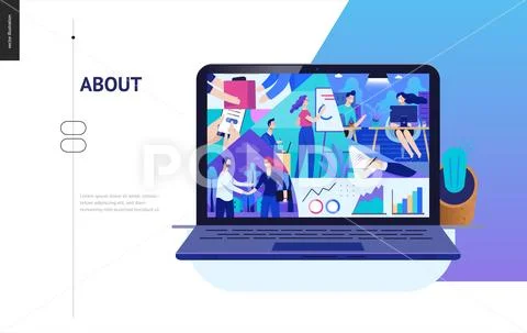 Business series - about company, office life web template Stock Illustration