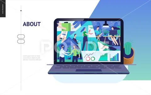Business series - about company, office life web template Stock Illustration