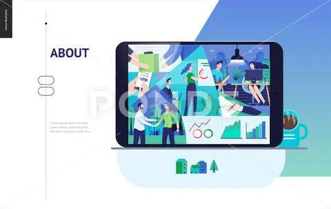 Business series - about company, office life web template Stock Illustration
