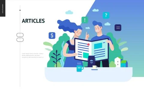 Business series - articles, web template Illustrazione stock