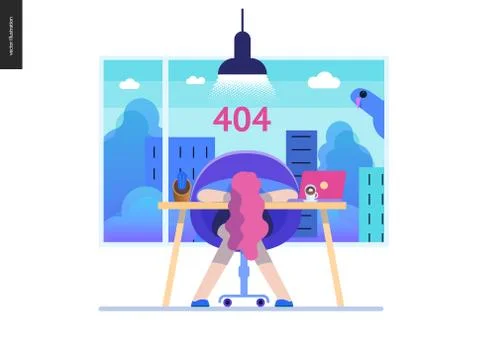 Business series - error 404 web template Illustrazione stock