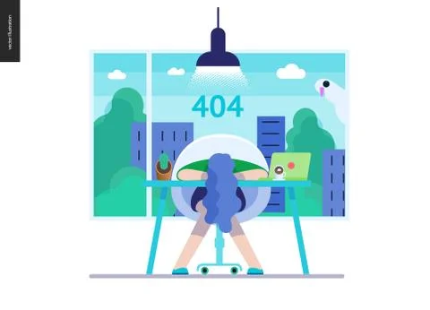 Business series - error 404 web template Stock Illustration