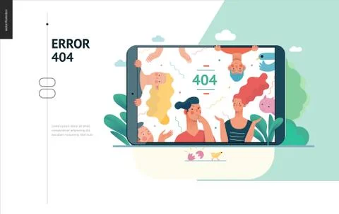 Business series - error 404 web template Illustrazione stock