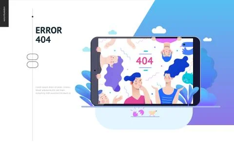 Business series - error 404 web template Illustrazione stock