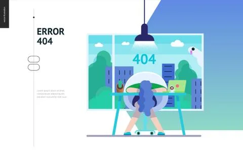 Business series - error 404 web template Illustrazione stock