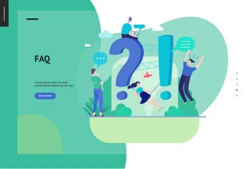 Business series - FAQ web template Stock Illustration
