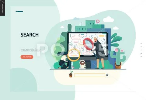 Business series - search page web template Stock Illustrationen