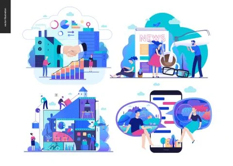 Business series - set Stock Illustration