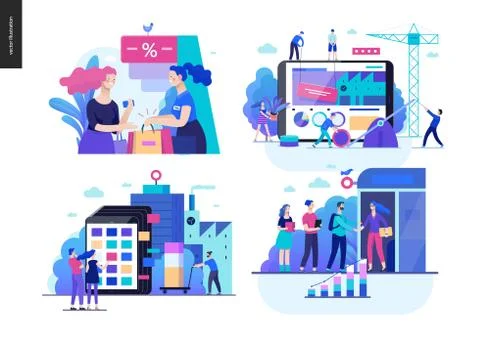 Business series - set Stock Illustration