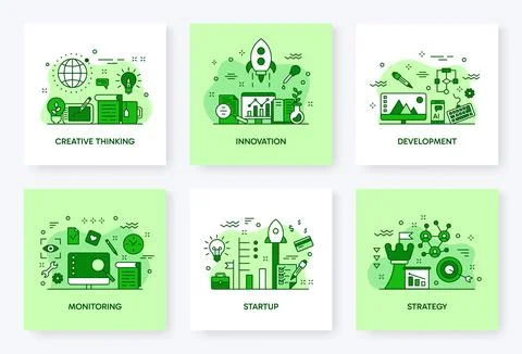 Business services. Web design. Flat creative process of study. Computer Stock Illustration