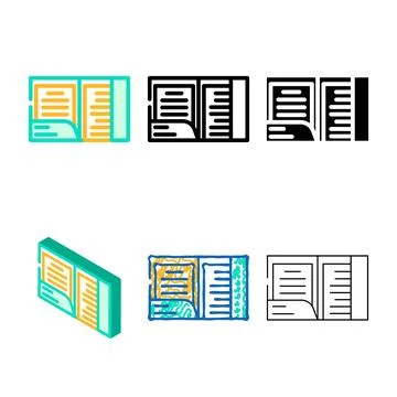 Business set folder color icon vector Stock Illustration