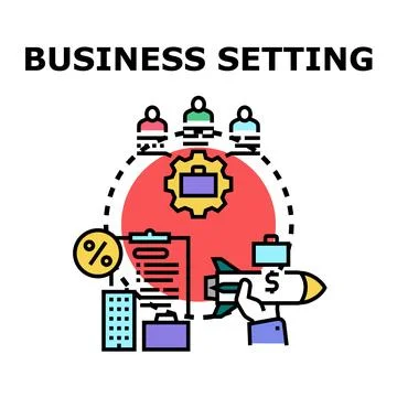 Business setting displaying teamwork and financial growth Stock Illustration