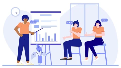 Business sharing and training session illustration animated video Stock Footage 281758886