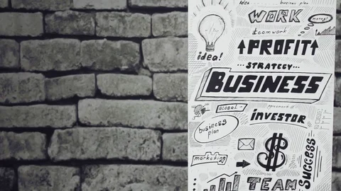 Business sheet on a gray back Stock Footage 90930724