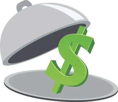 Business signs on restaurant cloche Stock Illustration