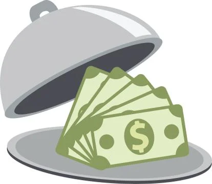 Business signs on restaurant cloche Stock Illustration