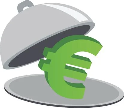 Business signs on restaurant cloche Stock Illustration