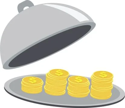 Business signs on restaurant cloche Stock Illustration