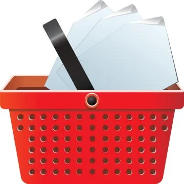 Business signs in shop basket Stock Illustration