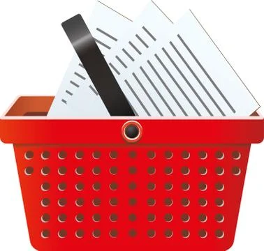 Business signs in shop basket Stock Illustration