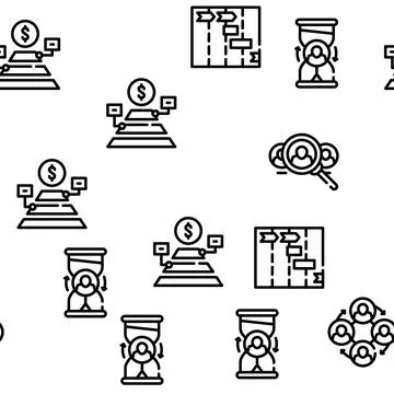 Business Situations Vector Seamless Pattern Stock Illustration