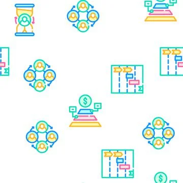 Business Situations Vector Seamless Pattern Illustrazione stock