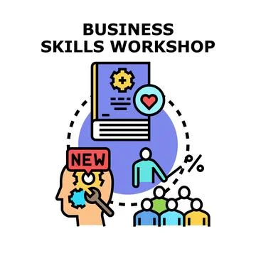 Business skills workshop concept developing professional growth Stock Illustration