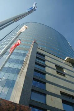 Business skyscraper with flags Foto stock