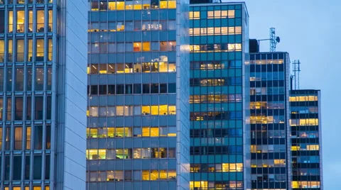 Business skyscrapers by Hötorget in Stockholm Stock Footage