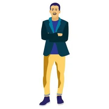Business Smart Man Flat Vector Stock Illustration