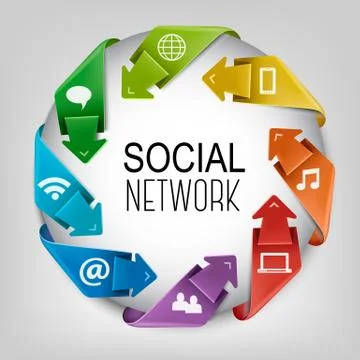Business social network concept. vector. Stock Illustration