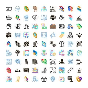 Business social web interface multimedia icons collection Stock Illustration