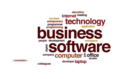 Business software animated word cloud, text design animation. Stock Footage 81533017