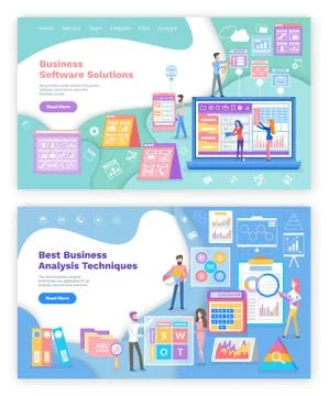 Business Software or Analysis Techniques Web Pages Stock Illustration