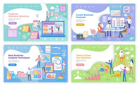 Business Software Solution, Create Proposition Illustrazione stock