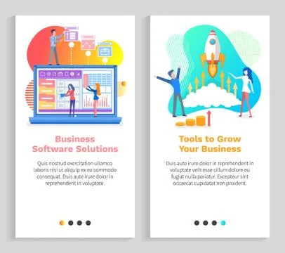 Business Software Solution Grow Business Tool Ilustração Stock