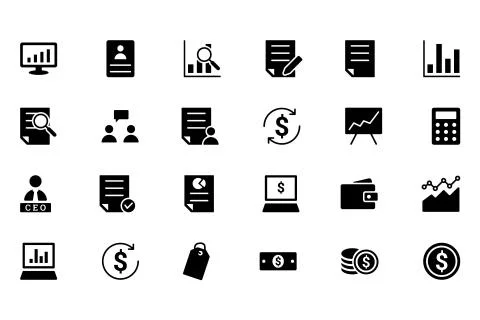 Business Solid Icons Stock Illustration