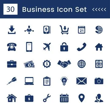 Business solid icons set. Flat design icons for Business purposes. Stockillustratie