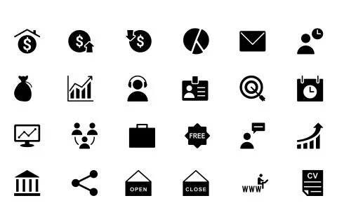 Business Solid Vector Icons Stock Illustration