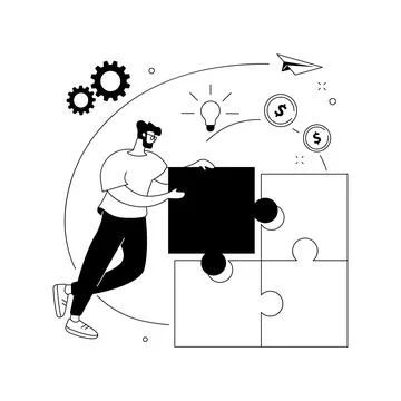 Business solution abstract concept vector illustration. Stock Illustration