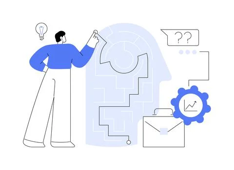 Business solution abstract concept vector illustration. Stock Illustration