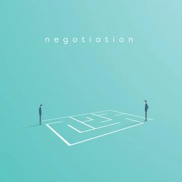 Business solution and challenge vector concept. Businessman standing next to a Stock Illustration