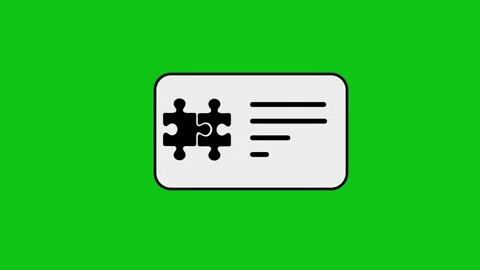 Business solution animated icon on green background featuring puzzle pieces.. Stock Footage 346496765