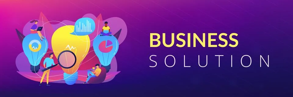 Business solution concept banner header. イラスト素材
