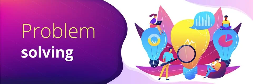 Business solution concept banner header. 스톡 일러스트
