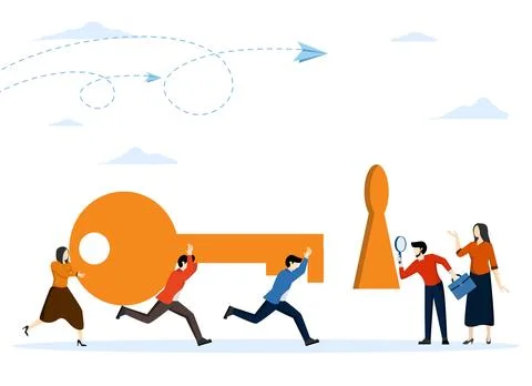 Business solution concept, key to success concept. Stock Illustration