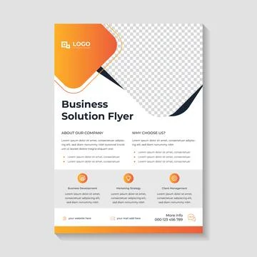 Business solution flyer template design Illustrazione stock